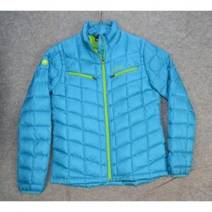 Marmot Jacket Mens L Blue Down Insulated Full Zip Lightweight Puffer Coat